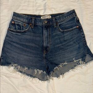 Abercrombie & Fitch Blue Frayed Jean Shorts